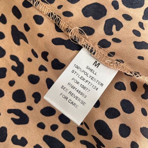 NWT Dress Forum Work To Weekend Leopard Satin Wrap Skirt Blouse M - Picture 11 of 11
